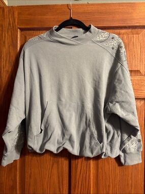 Democracy Slate Blue Crewneck Sweater